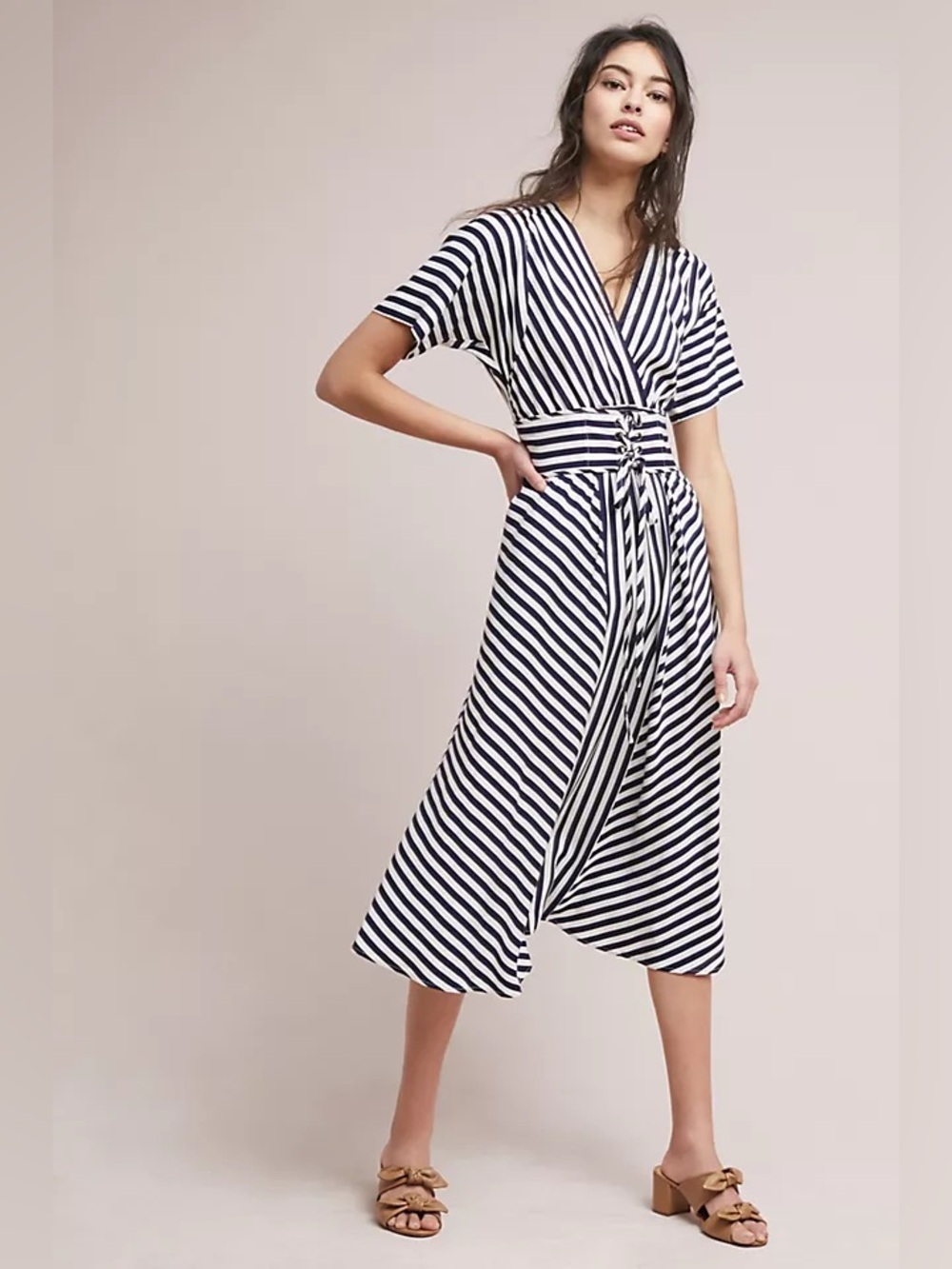 Anthropologie Tracy Reese Elwyn Striped Corset Maxi Dress L NWT